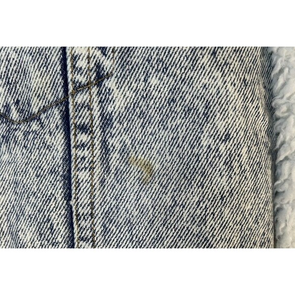 Vintage 80s Levi’s SHERPA Lined Acid Wash Denim Trucker Jacket Made In USA Large - Picture 6 of 12